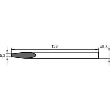 Austausch-Lötanschluss meißelförmig gerade 5,3 mm